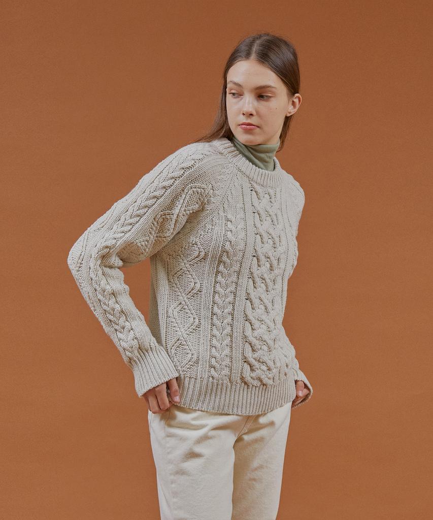 PINBLACK Wool Cable Classic Knit (2 Colors)