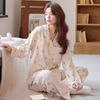 2025 Neues Damen Süßes Langarm-Pyjama-Set – Frühling/Herbst Zweiteiliger Cardigan und Hose