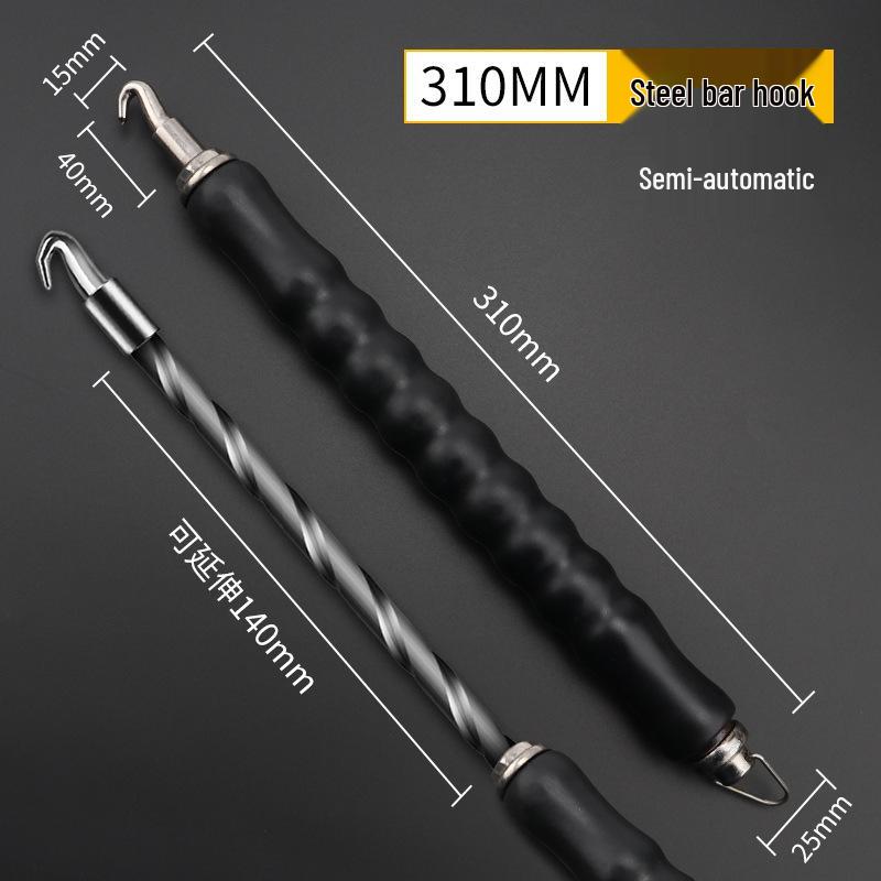 High Hardness Semi-Automatic Threaded Rebar Tying Hook for Core Steel Binding