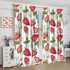 Strawberry Blackout Curta Summer Red Fruit Flower Green Leaf Blue Butterfly Window Treatments For Kids Boys Girls Bedroom