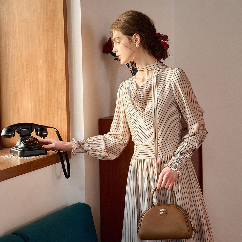 Simpeulleteulo Sr_Antique Hemp Striped Dress