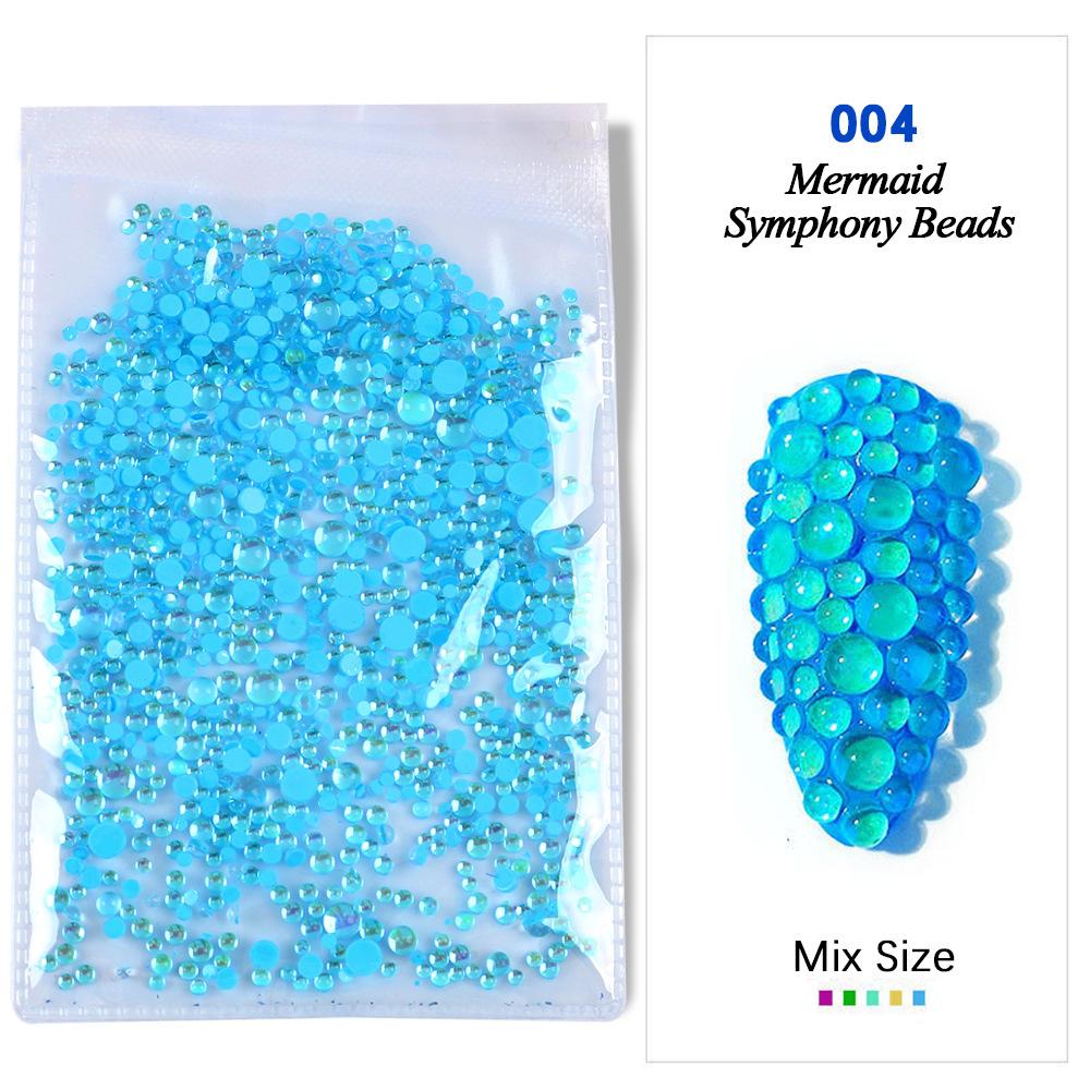 Symphony Nail Art Mermaid Glass Bead Aurora Candy Color Nail Art Trinket Diy Nail Art Nail Drill