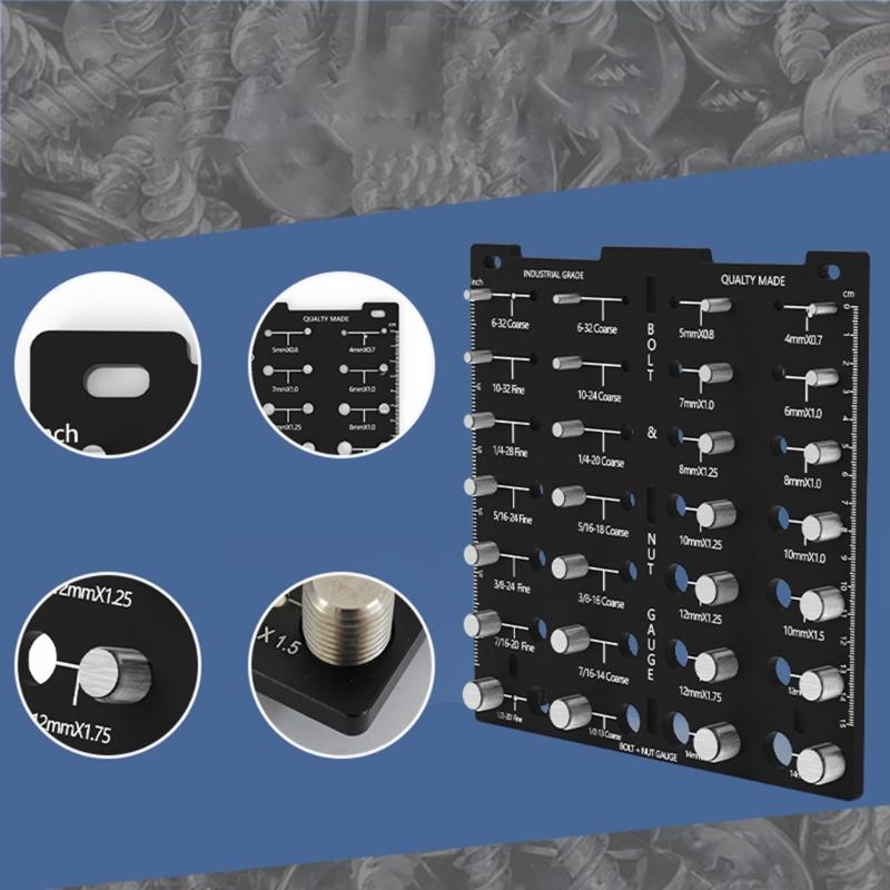 Thread Gauge Bolt Nut Screw Checking Tool Thread Tester Screw Identification Gauge 28 Nut and Bolt Thread Size Checker