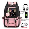 Anime Peripheral Spells Back to War Backpack Student School Bag Men's and Women's Fashion Backpack Travel Bag USB Computer Bag