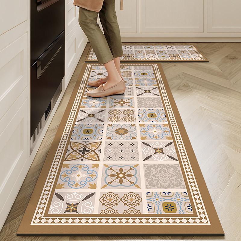 Black White Geometric Runner Rug Boho Non Slip Washable Kitchen Hallway Entryway Floor Mat Home Decor
