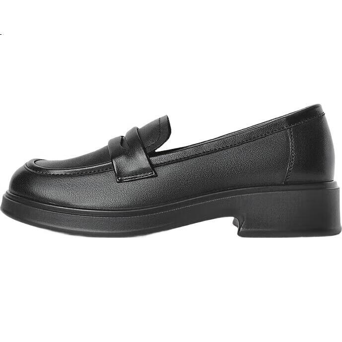 SENDA Women's Loafers, Cowhide Leather, British Style, Soft Sole, Comfortable Slip-On Shoes