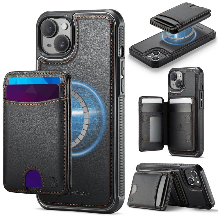 JEEHOOD J10 Flip Card Bag MagSafe Split RFID Leather Phone Case