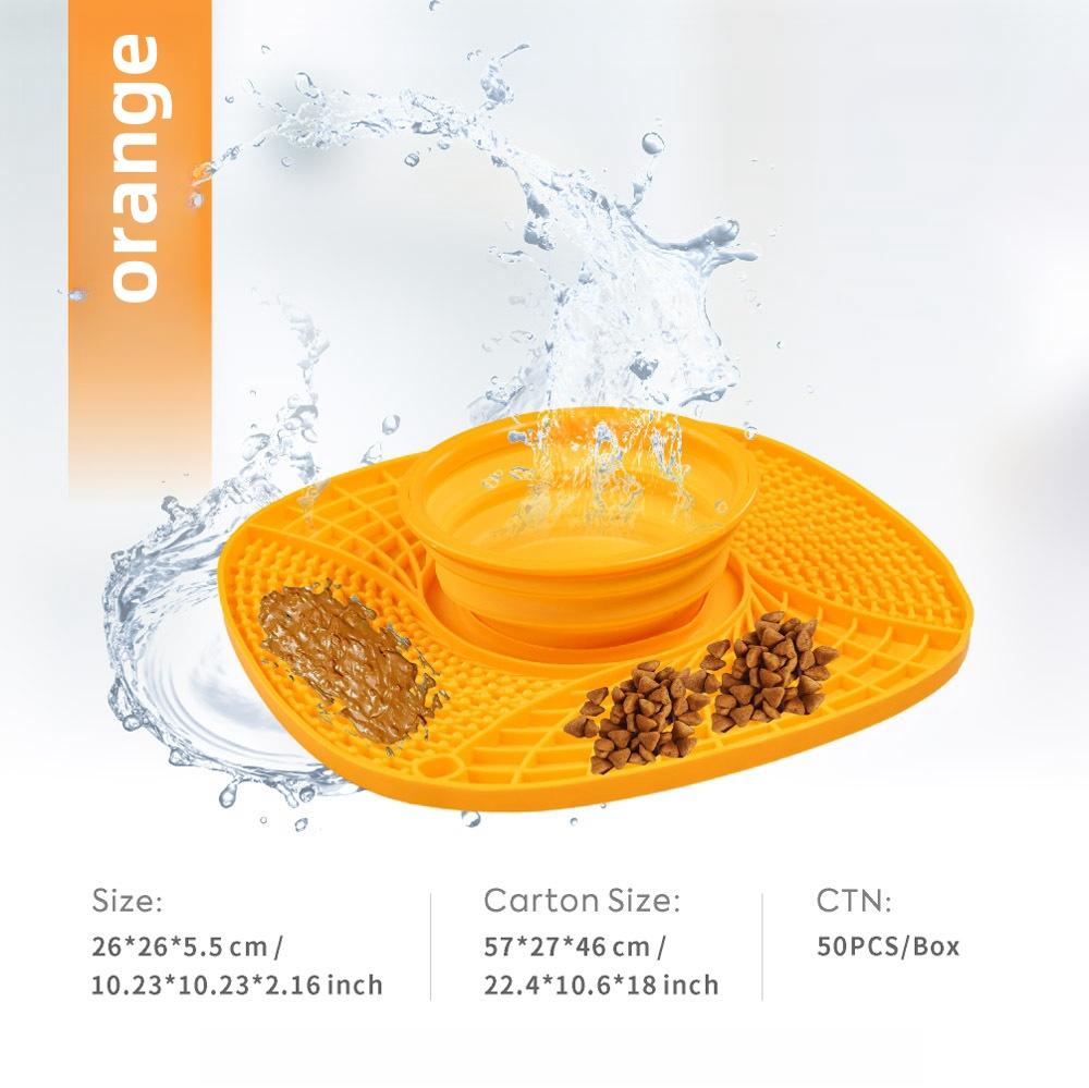 

Slow feeder dog bowl, pet slow food feeding plate interactive spot stop to prevent suffocation оранжевый