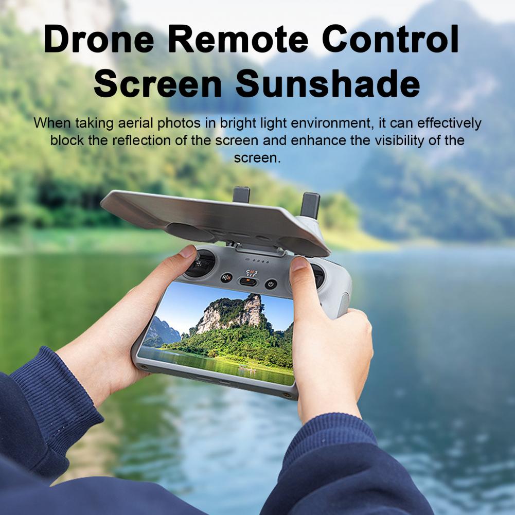 Anti Glare Sunshade Anti Scratch Multi Holes Adjustable Portable Sunshade for Mini 4 Pro with Screen Remote Control