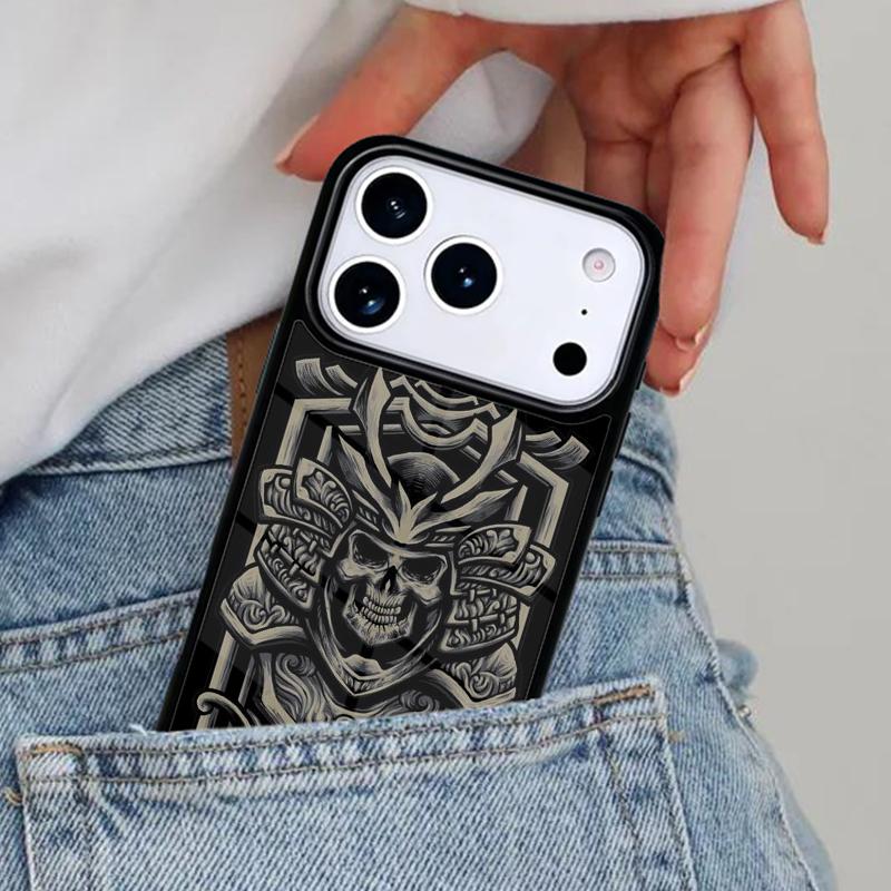 Samurai Mask Helmet Soft Phone Case for iPhone 17ProMax 12 13 14 15 16e 17 Pro Max Plus Air Cover