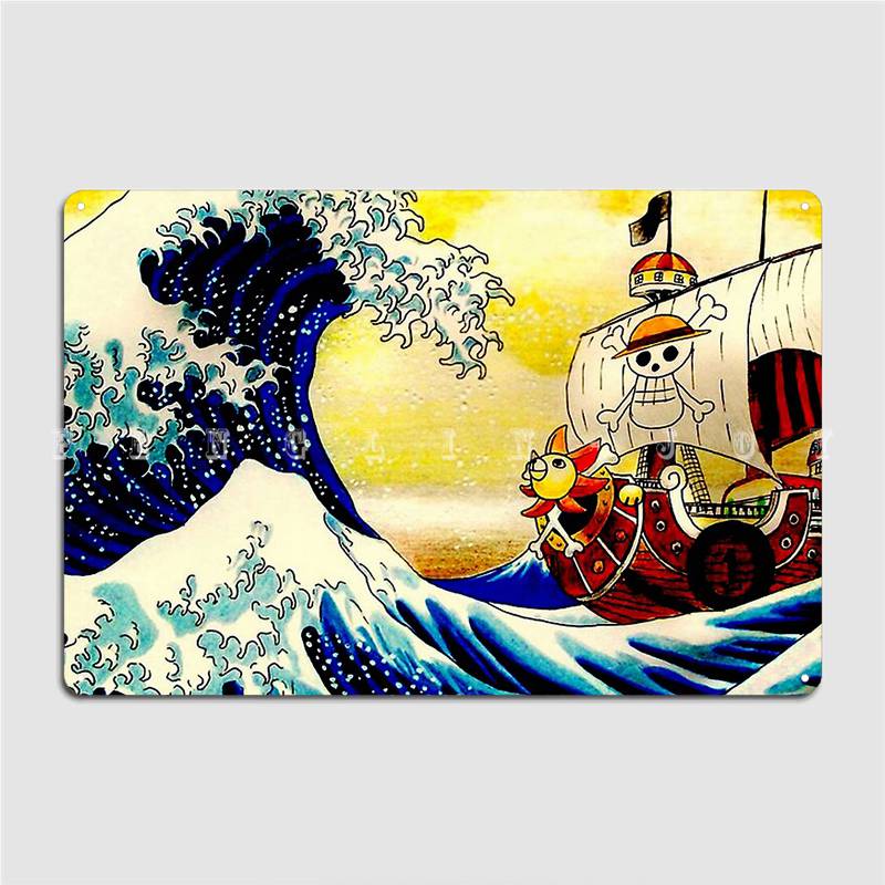 

The Great Wave Off One Piece Metal Sign Wall Mural Garage Club Create Wall Decor Tin Sign Poster 20x30cm