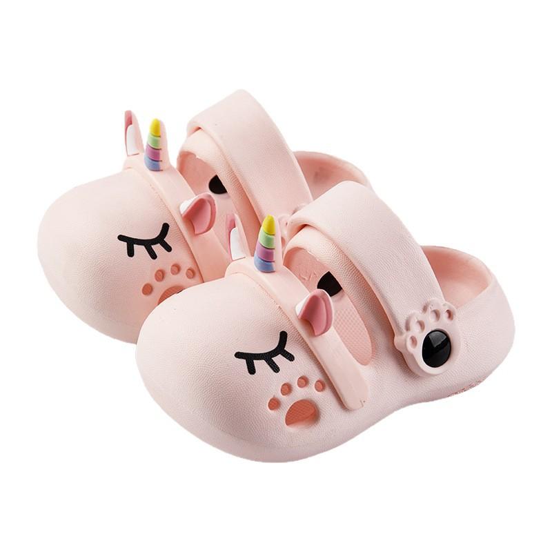 Kids sandals Girls Mules  Cartoon Unicorn  baby Slippers Flat Summer Children's Garden Girl Shoes
