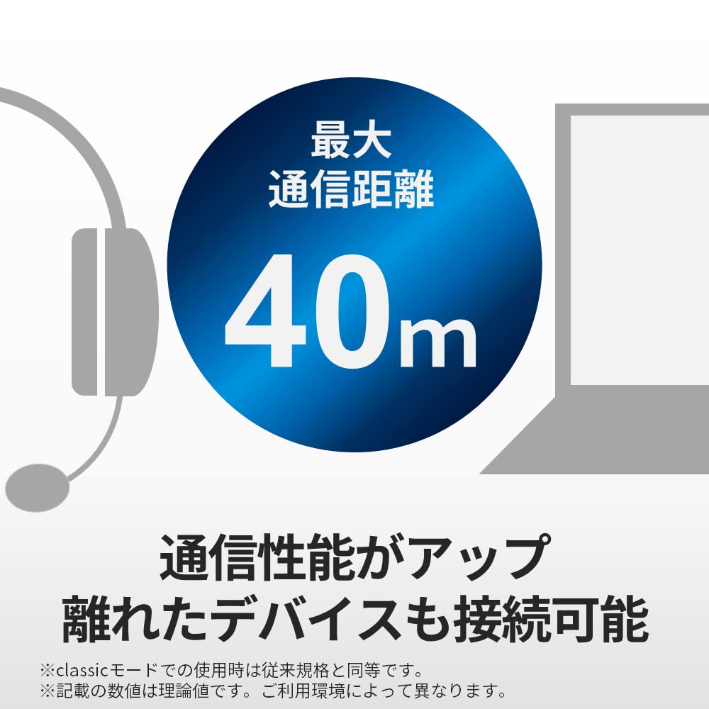 Buffalo USB Bluetooth Compatible BSBT5D205BK 5.0 Adapter, Small, Black,