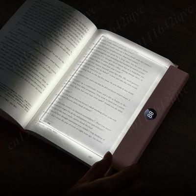 Pour la Lecture Nocturne, Lampe de Livre à Panneau Plat LED, 3 Couleurs Graduables Lumière de Lecture Transparente, Marque-page Lumineux Portable avec Minuterie