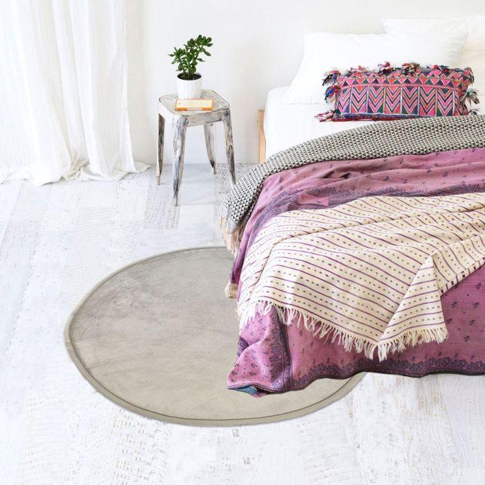 Extra-soft Ecru Round Rug Diam.70