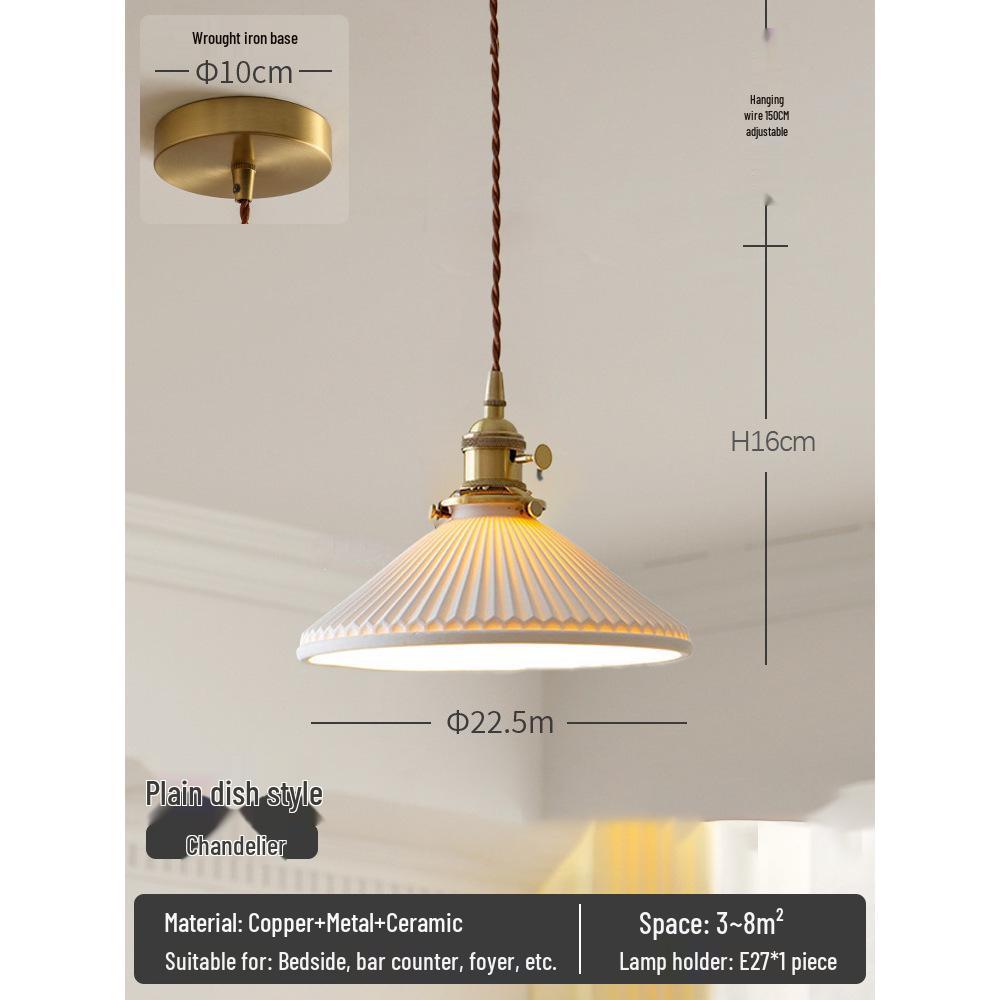 

Підвісний світильник з масиву дерева, латуні та кераміки - Ретро японський стиль для ресторану, кафе, чайної кімнати, еркера або приліжкової тумбочки. LED - Warm Light Included