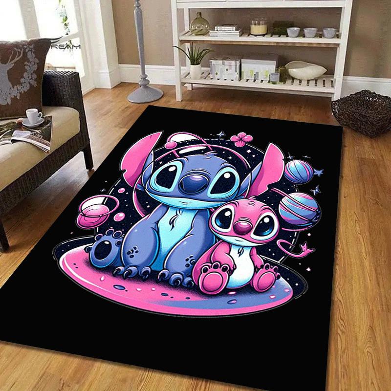 1pc Stitch Pattern Area Rug Soft Flannel Floor Mat for Living Room,Office,Bedroom and Carpet