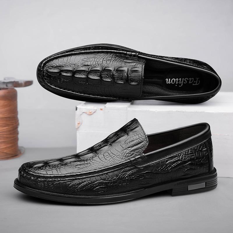 Echtes Leder Slipper Herren Loafer Krokodilmuster Freizeitschuhe Handgefertigt Mokassins Luxusmarke Heißer Verkauf Herren Fahrschuhe