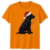 Black Labrador Dog Christmas Holidays Unisexs Unisexs Graphic Tee Santa Hat Lights