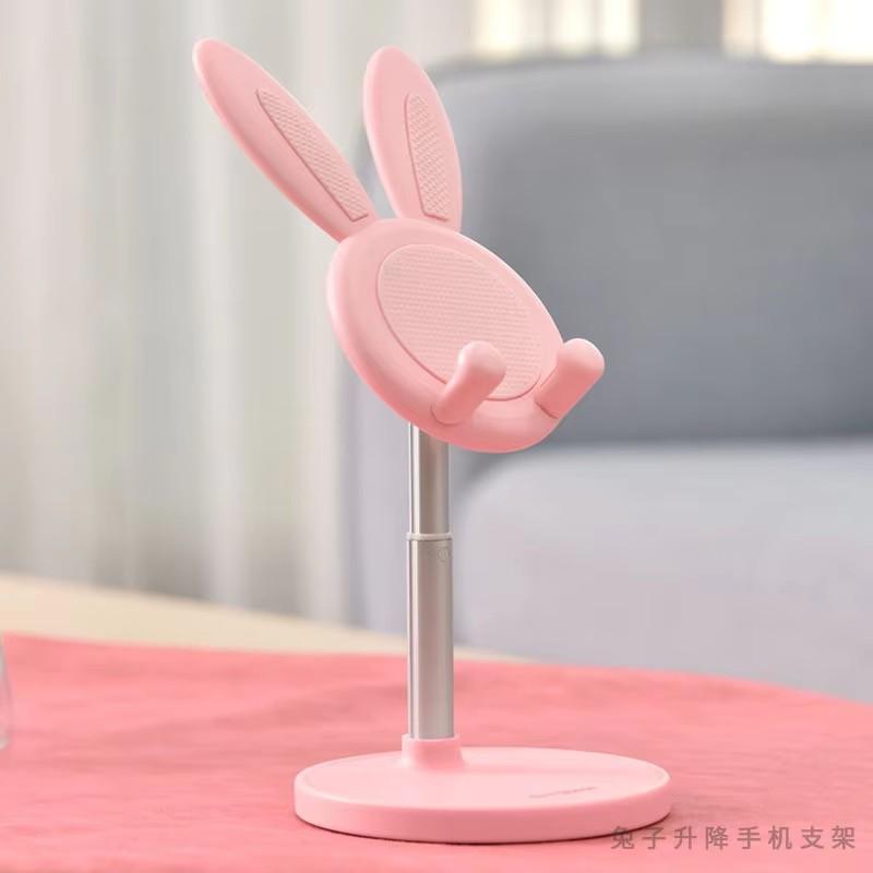 Cute Bunny Phone Holder Desktop Cell Phone Stand Height Angle Adjustable For iPhone 13 14 iPad Lovely Rabbit Tablet Support