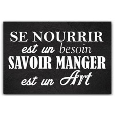 [P1043] - Doska na krájanie / sklenená tácka 'Citáty' (Vedieť jesť je umenie) - 30x20 cm