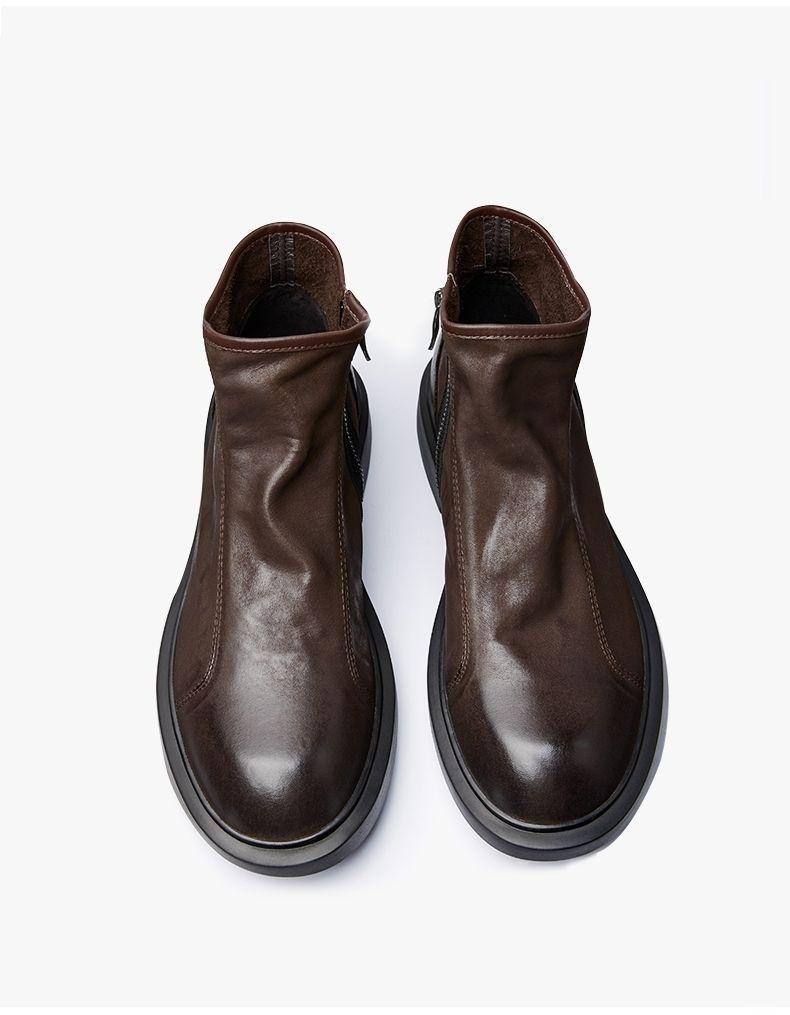 Vintage Martin Boots - Men's British Style, Top Layer Cowhide, Lightweight Low-Top, Handsome Autumn/Winter Model