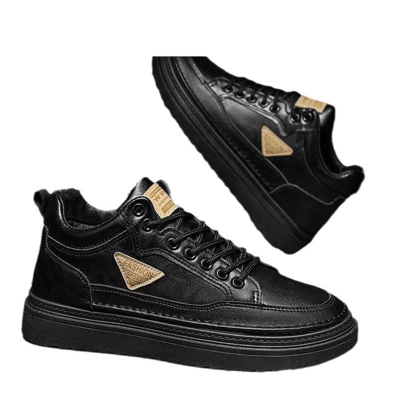 2024 Winter New High-top Martin Boots Men's Trend Versatile Platform Casual Leather Shoes Tooling Board Shoes Trendy Shoes Men