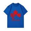 Men's 100% Cotton Crew Neck Short Sleeve T-Shirt, Fashion Canada Maple Leaf Striped Printed Casual Breathable Soft Tees for Daily Street Wear