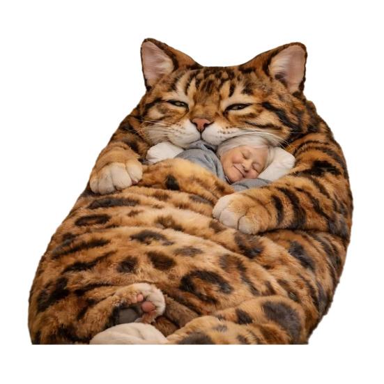 Plüsch-Umschlag-Schlafsack für Erwachsene Katze Frosch Hai Schlange Kaninchen Schlummerbeutel Zuhause Reise Kaltes Wetter Männer Frauen Plüschtier Nickerchenmatte