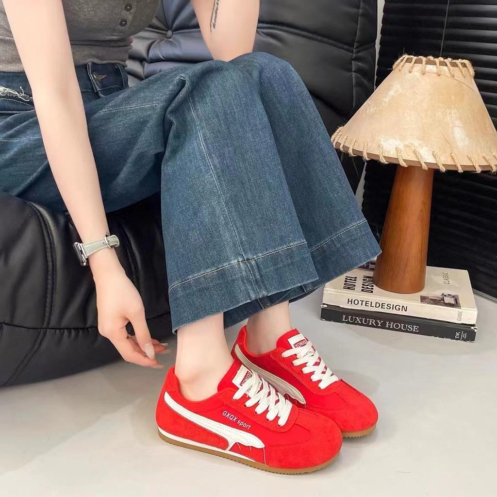 Leather breathable inner height increase racing German training shoes women's 2025 summer new models show feet small color matching sports Forr