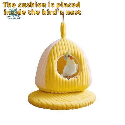 Pet Supplies Thickened Warm Parrot Nest Soft Comfortable Bird Hanging Hammock Fleece-lined Washable Bird House for Bird Cage