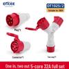 Three-Way Explosion-Proof Industrial Plug Y-Type Aviation Socket 32A/16A Waterproof Converter.
