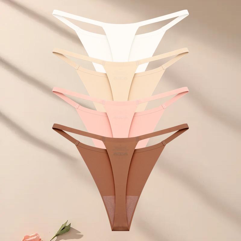 

FINETOO 4 шт. бесшовное ультратонкое нижнее белье женские тонкие трусики с поясом сексуальные высокие эластичные стринги для девочек дышащее нижнее белье-стринги S&4pcs