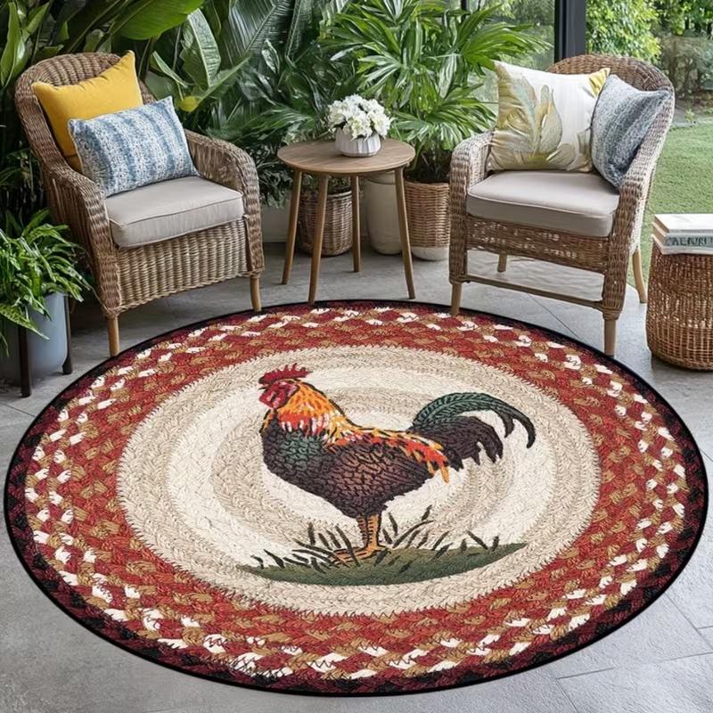 

Round Ice Fire Dragon Yin Yang Area Rug Carpet Fantasy Dragon Print for Gaming Room Bedroom Kids Playroom Gothic Mystic Decor 80cm