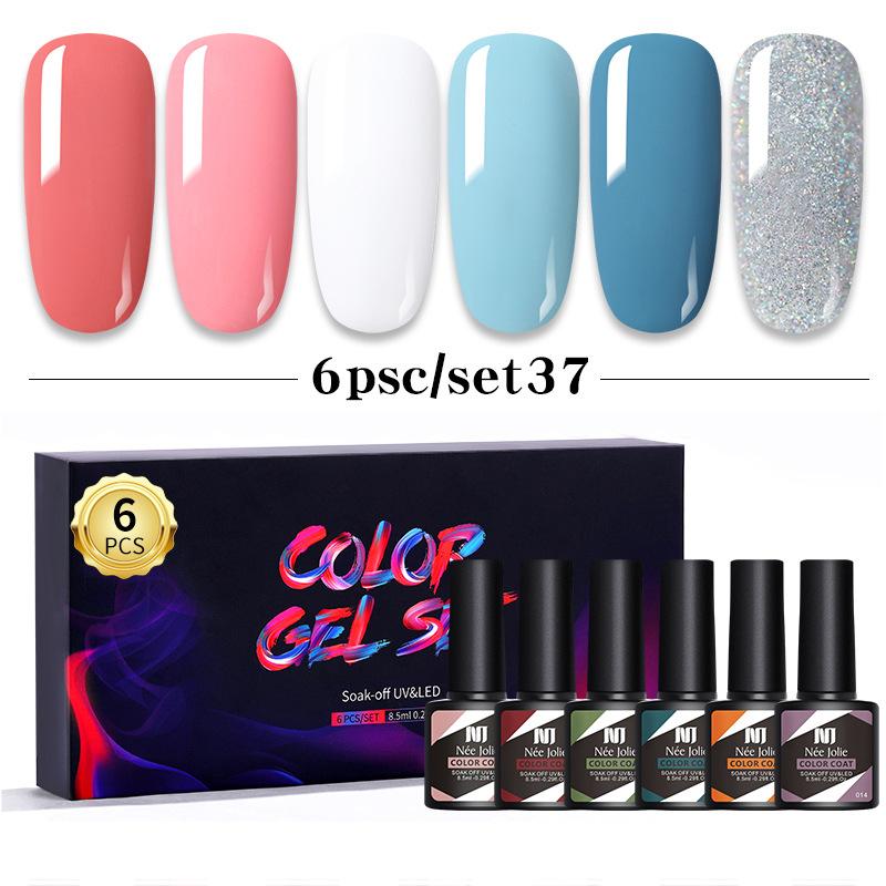 Nail Polish Glue Set 8Ml 6 Bottles Boxed Nail Art Barbie Glue Japanese Nail Color Glue Phototherapy Glue