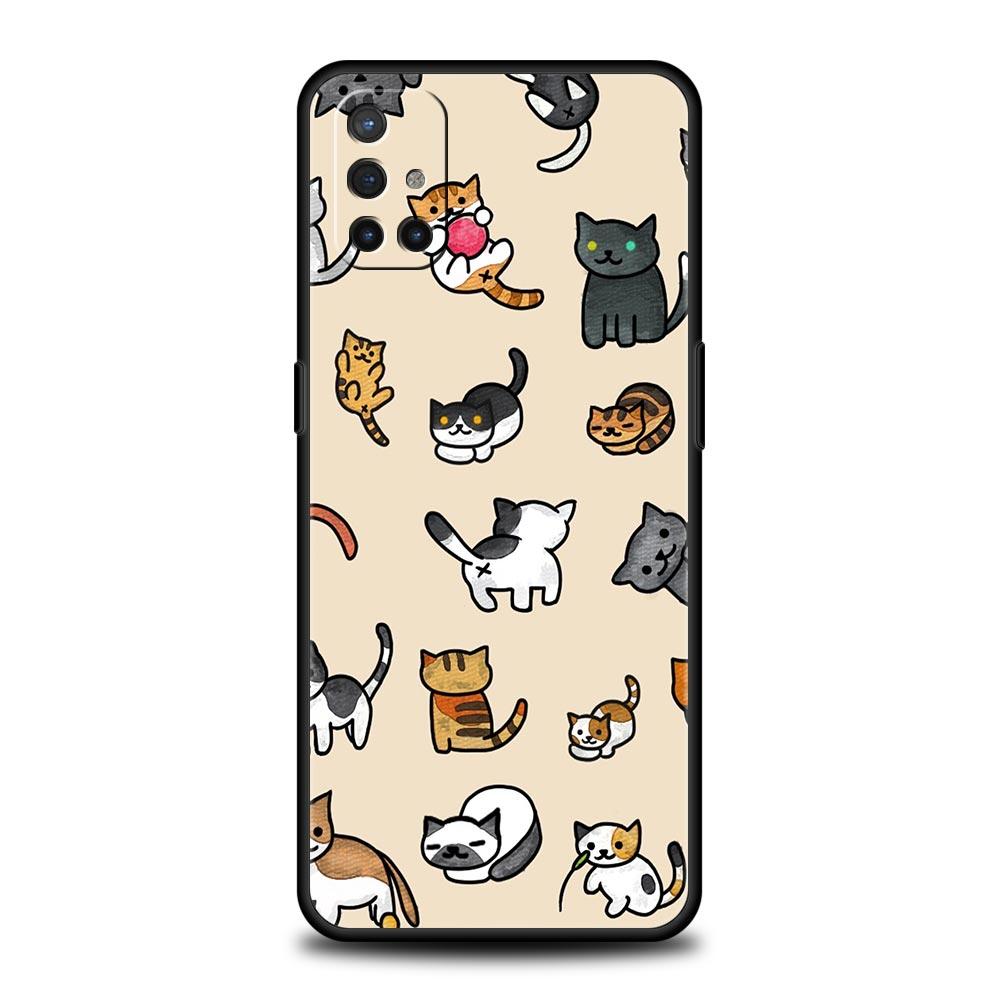 Cat Cute Kitten Cartoon Phone Case For OnePlus 10 9 Pro 9T 10R 9R 9RT 8T 8 7 6T 7T Nord 2T CE 2 5G N200 N10 N100 Soft Cover