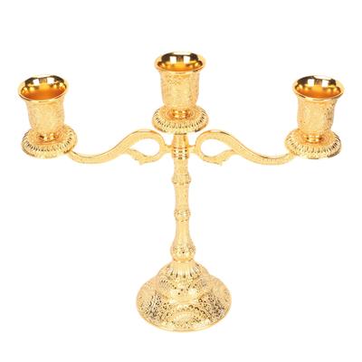 3 Armar Legering Kandelaber Vintagestil Elegant Ljusstakehållare för Hem Restaurang