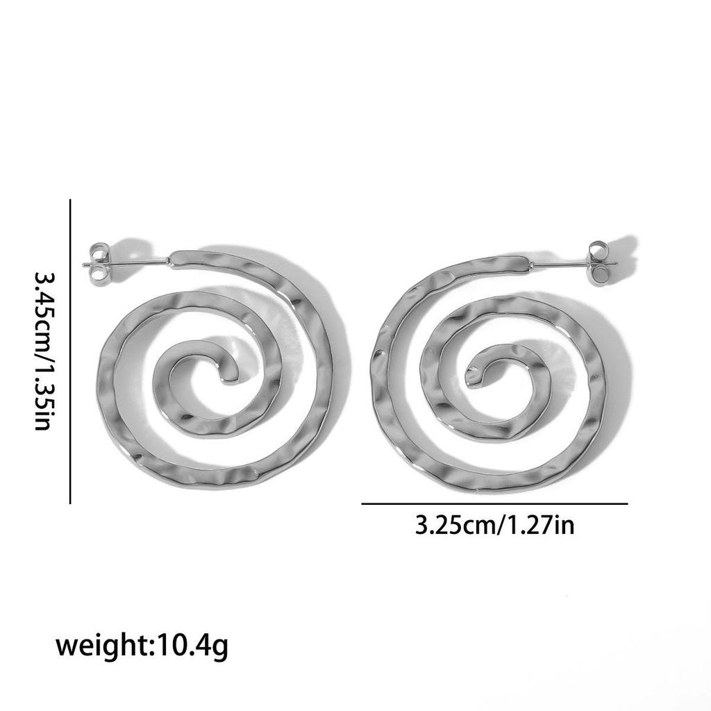 Exaggerated Retro Fan-Shaped Ray Earrings in 18K Gold & Stainless Steel