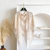 Solid Color Lace Triangle Shawl, Breathable Hollow Out Tassel Cape, Fashion Elegant Outer Wrap