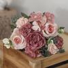 Artificial Flowers Decor 7 Heads Silk Peony Rose Hydrangea Bouquet Home Christmas Party Decorations Wedding Bride Fake Flowers