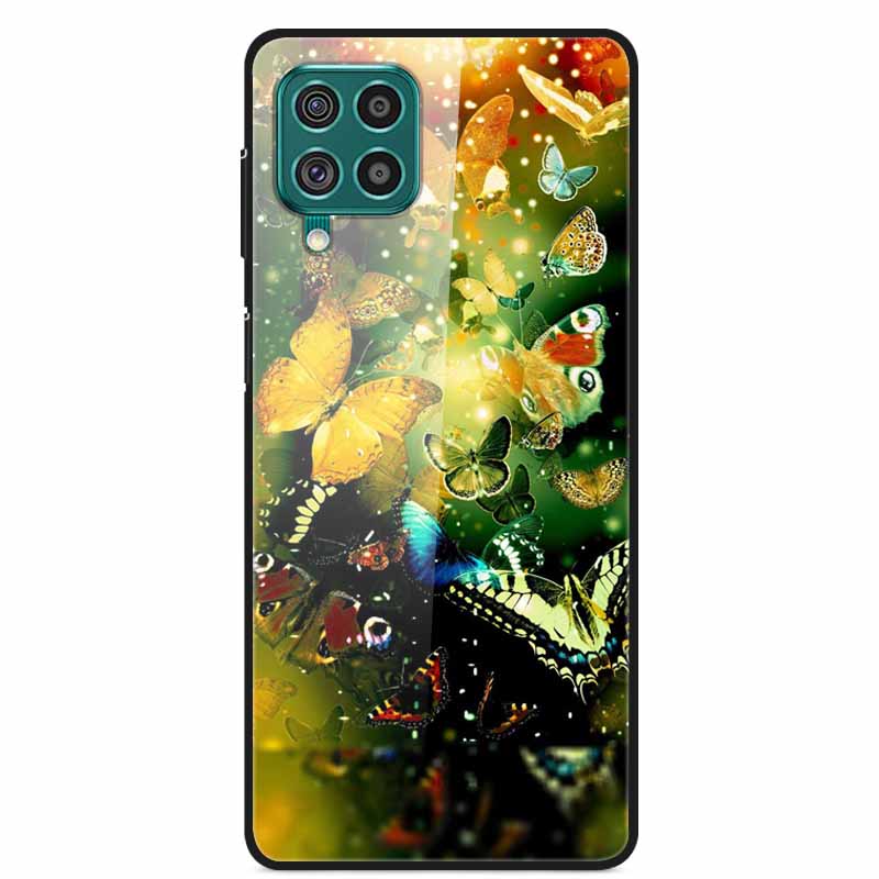 For Samsung M32 Case Tempered Glass Hard Back Cover Case For Samsung Galaxy A12 A22 M32 Phone Case Cover M 32 A 22 Funda Coque
