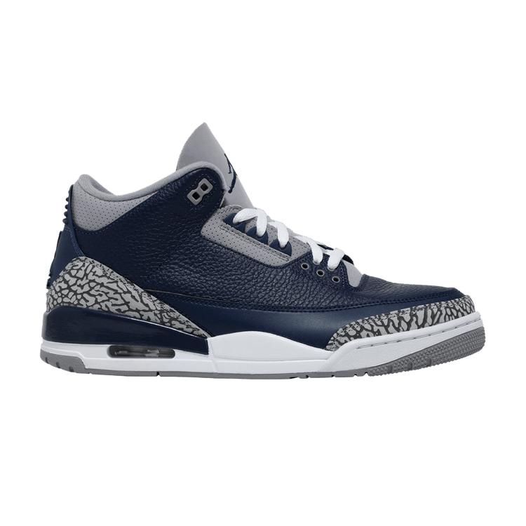 Air Jordan 3 Retro Georgetown Men Sneakers Blue Midnight-Navy Cement-Grey CT8532-401