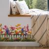 Fresh Hand-Painted Daisy and Fence Wall Sticker Cottage Self-Adhesive Removable Decor for Entryway Living Room Home