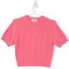 MAISON CARREE MC-07-08 Pink cashmere100 Raglan sleeve mini knit pullover tops F pinkUsed