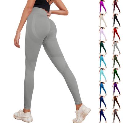 Pantalones de yoga informales sin costuras para mujer, ajustados y de cintura alta, para realzar la cadera.