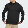 Adidas Comfortable Solid Color Casual Pullover Long Sleeve Polo Shirt Men Tops Black IW6716