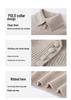 Women's Solid Color Cashmere Sweater: Lapel Buckle, Loose Fit, Thick Knit for Autumn/Winter 2026.