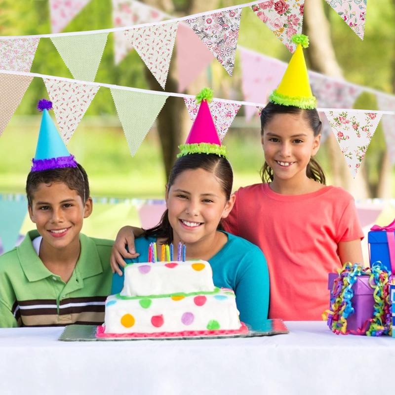 Triangle Bunting Flags 12M/40Ft Reusable Easy to Hang Banner for Wedding Birthday Bachelorette Party Decor