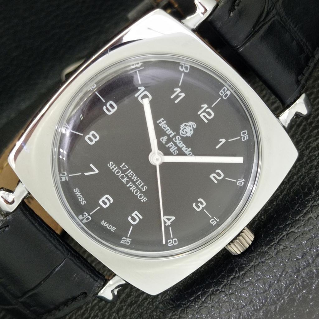 

ВОССТАНОВЛЕННЫЕ МУЖСКИЕ ЧАСЫ HENRI SANDOZ & FILS SWISS С ЧЕРНЫМ ЦИФЕРБЛАТОМ a431872-2 R108-a431872