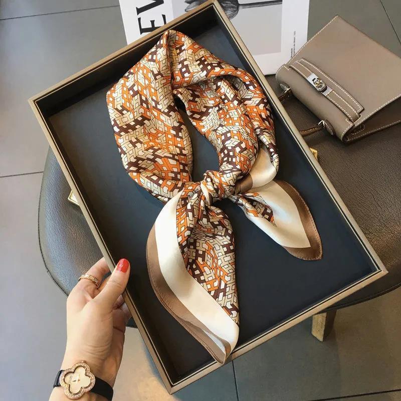 New silk scarf square scarf high-end women's versatile fashion simulation silk silk scarf scarf mulberry silk 71 small square scarf